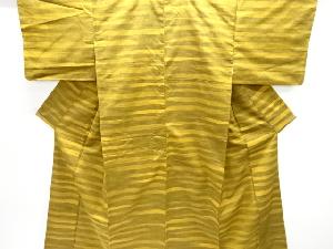 アンティーク　横段織出し手織り紬着物